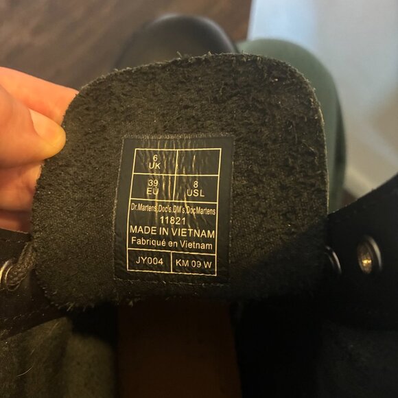 Black High Top Leather Lace Up Dr. Martens Sz 8 - Picture 6 of 6
